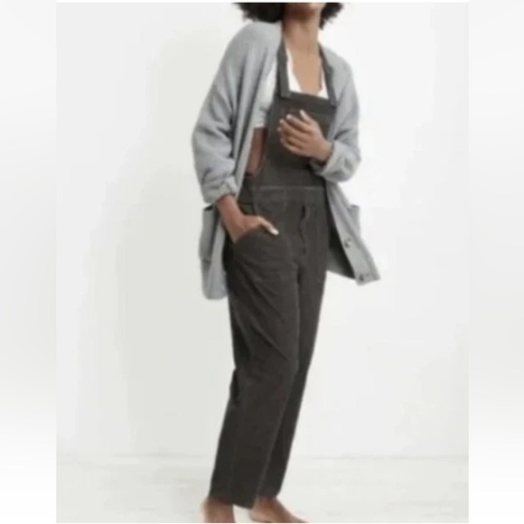 AERIE Werk & Play Gray Corduroy Overalls Size S - Picture 12 of 12